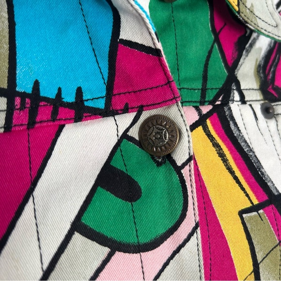 90s VTG “Picasso-style" Multicolor Abstract Wearable Art -Kaktus Jacket 4 Season - Picture 2 of 14